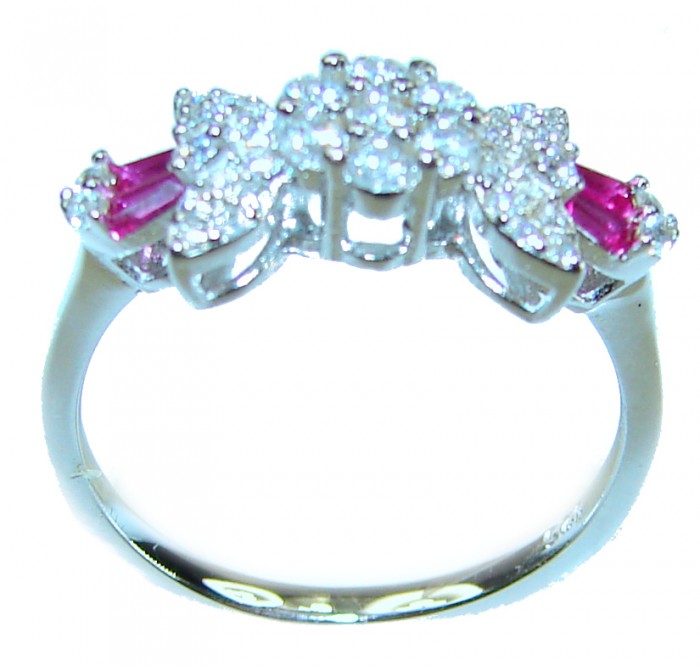 1.8 carat Authentic Ruby .925 Sterling Silver Handcrafted Ring size 6 3/4