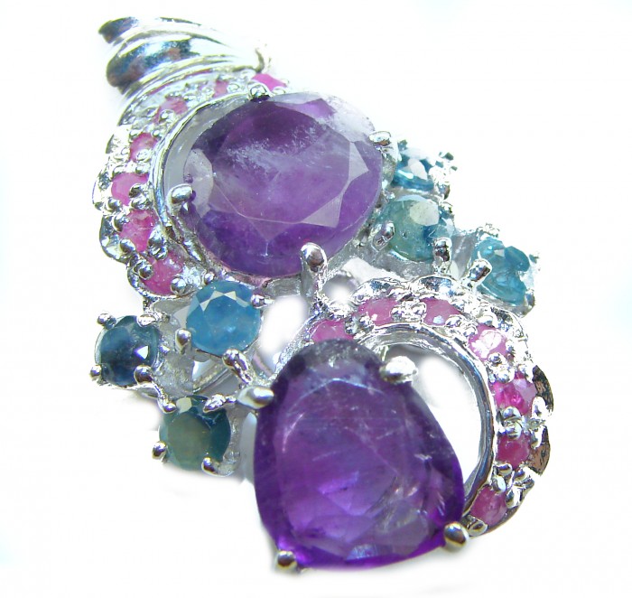 24.5 carat - Amethyst .925 Sterling Silver handcrafted Pendant