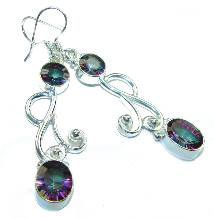 14.2 carat Mystic Topaz .925 Sterling Silver earrings