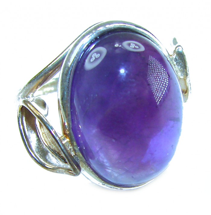 22.5 carat Amethyst .925 Sterling Silver Handcrafted Ring size 8