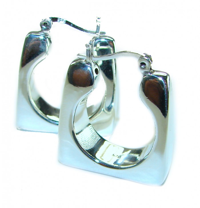 LARGE - EXTRAVAGANZA - Highly Polished Fancy .925 Sterling Silver Italy made Earrings