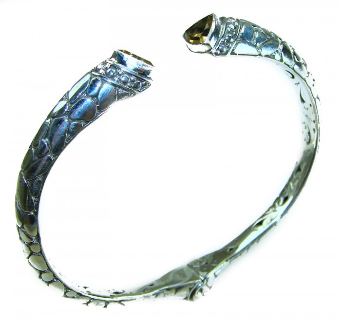 6.5 carat Amethyst .925 Sterling Silver handcrafted Statement Bali made Bracelet