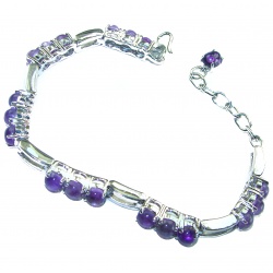Dolce Vita - Precious Natural 19.5 carat Amethyst .925 Sterling Silver handcrafted bracelet