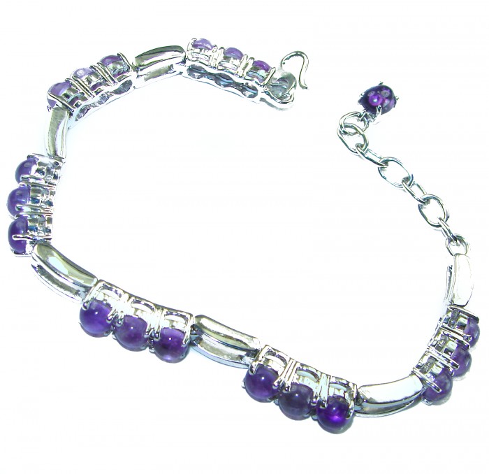 Dolce Vita - Precious Natural 19.5 carat Amethyst .925 Sterling Silver handcrafted bracelet