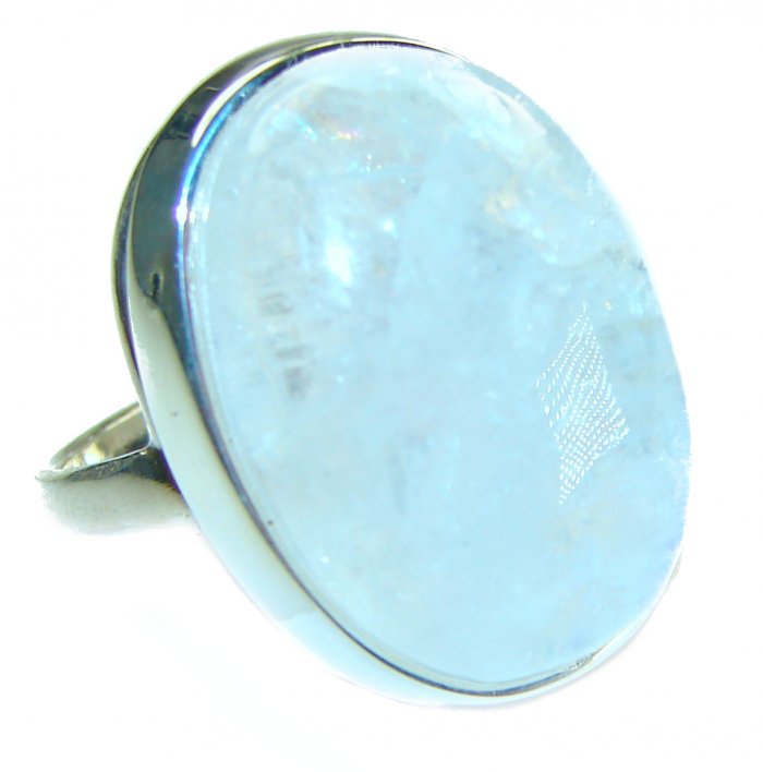 Rainbow Moonstone .925 Sterling Silver handmade ring s. 6 1/2 - video