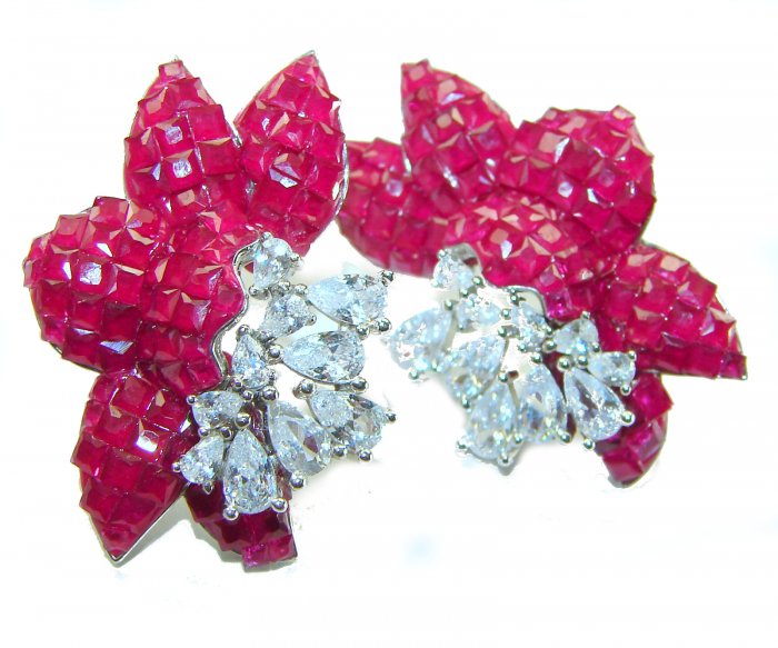 Giovanna - Authentic 19.9 carat Ruby .925 Sterling Silver handcrafted earrings - video