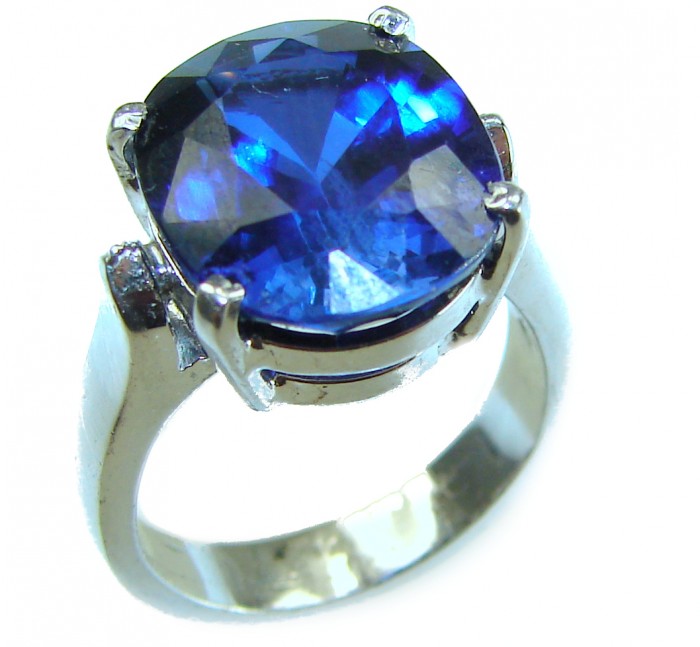Authentic 18.5 carat Kyanite .925 Sterling Silver handcrafted Ring size 6 1/2