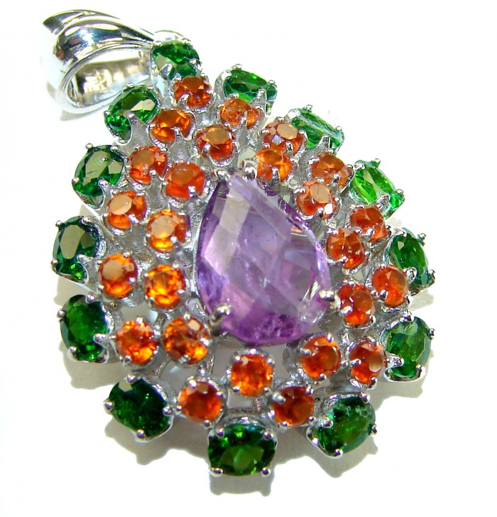 Purple Velvet - authentic 16.7 carat Amethyst .925 Sterling Silver handcrafted Pendant