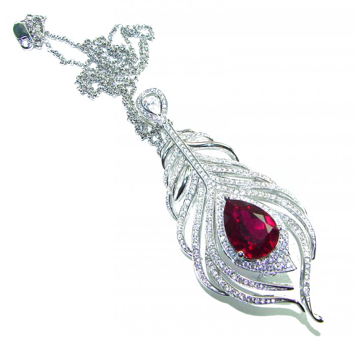 Authentic 12.5 carat faceted Australian Garnet .925 Sterling Silver handcrafted necklace pendant brooch - video