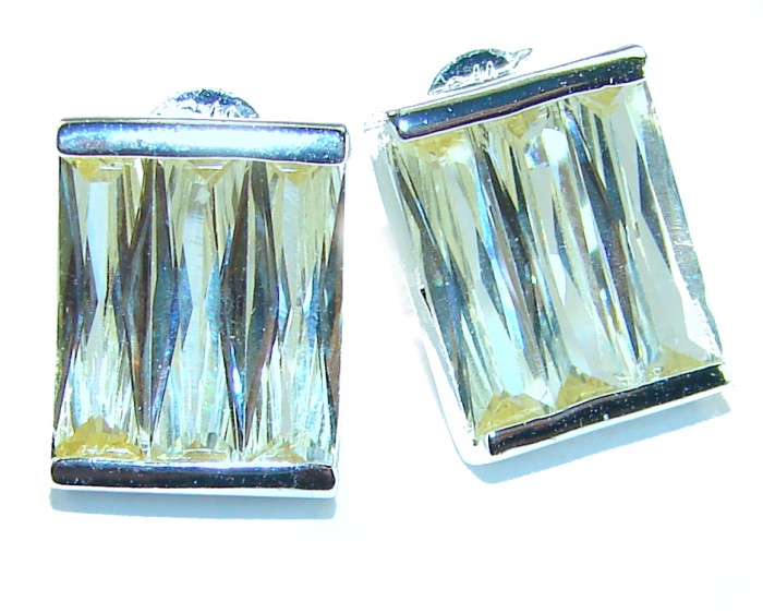 Cubic Zirconia .925 Sterling Silver handmade earrings