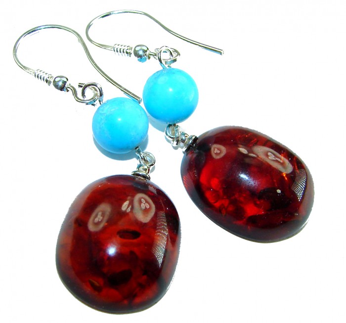 Golden Honey Drops authentic Baltic Amber .925 Sterling Silver earrings