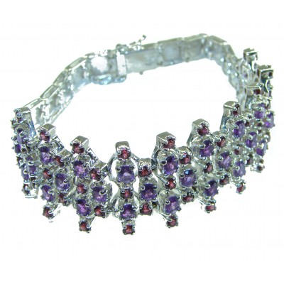 Great Masterpiece 103.5 carat genuine authentic Amethyst .925 Sterling Silver handmade Statement Bracelet