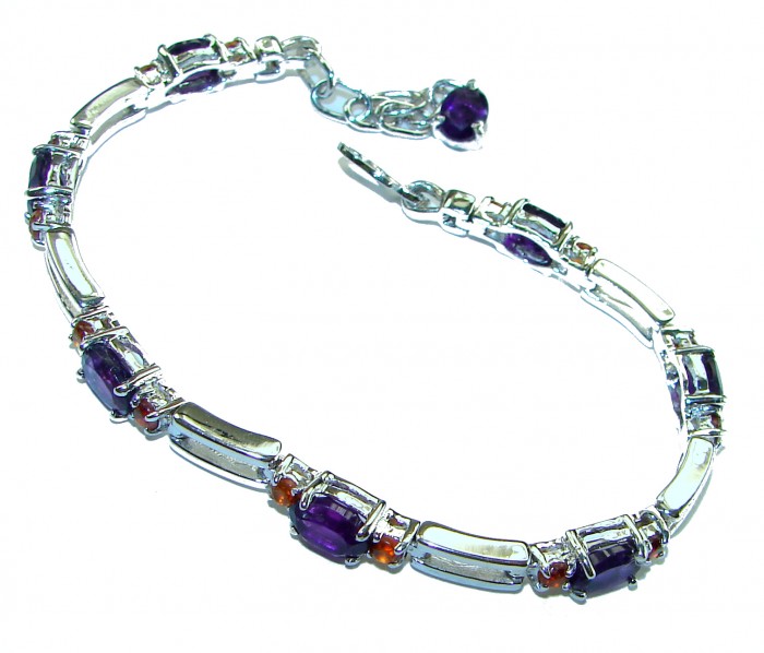Dolce Vita - Precious Natural 22.5 carat Amethyst .925 Sterling Silver handcrafted bracelet