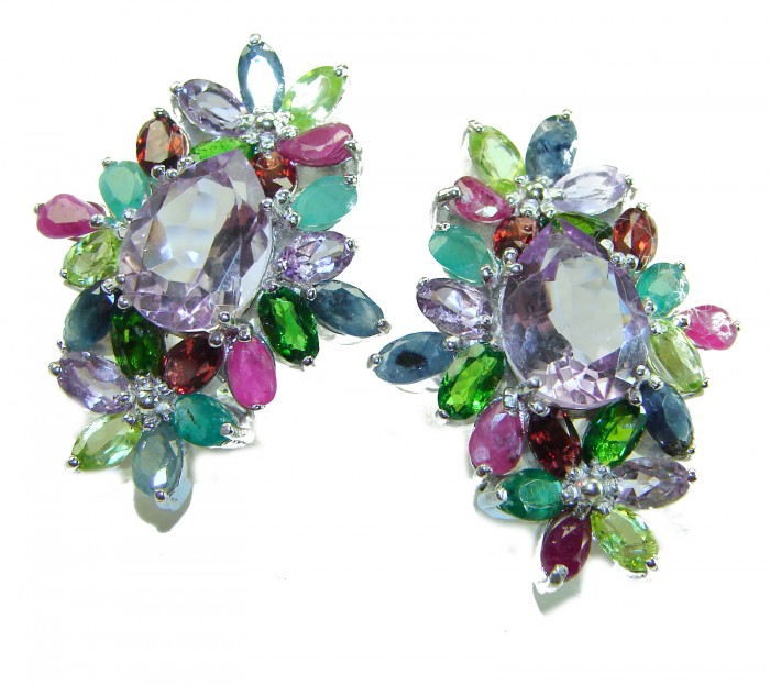 Isabella 15.5 carat Ametrine .925 Sterling Silver HANDCRAFTED Earrings