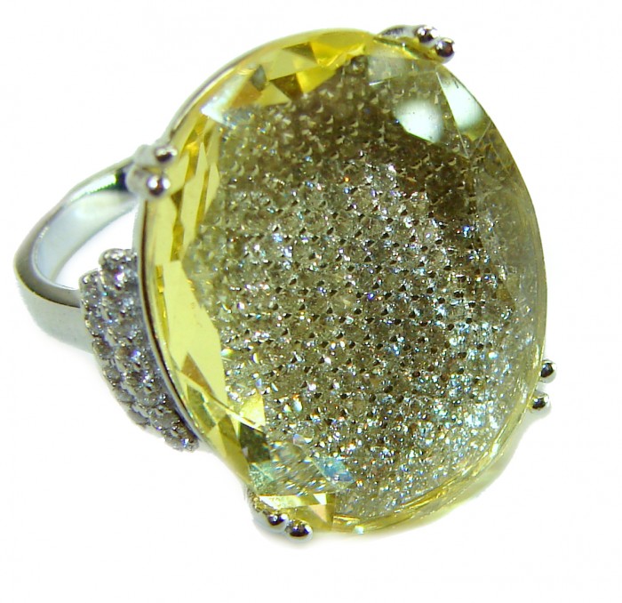 Emma 18.5 carat authentic Citrine .925 Sterling Silver Handcrafted Ring size 6