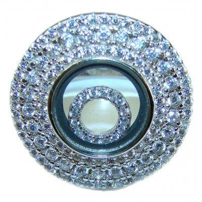 Floating Memories 5.5 carat White Sapphire .925 Sterling Silver Handcrafted Ring size 7