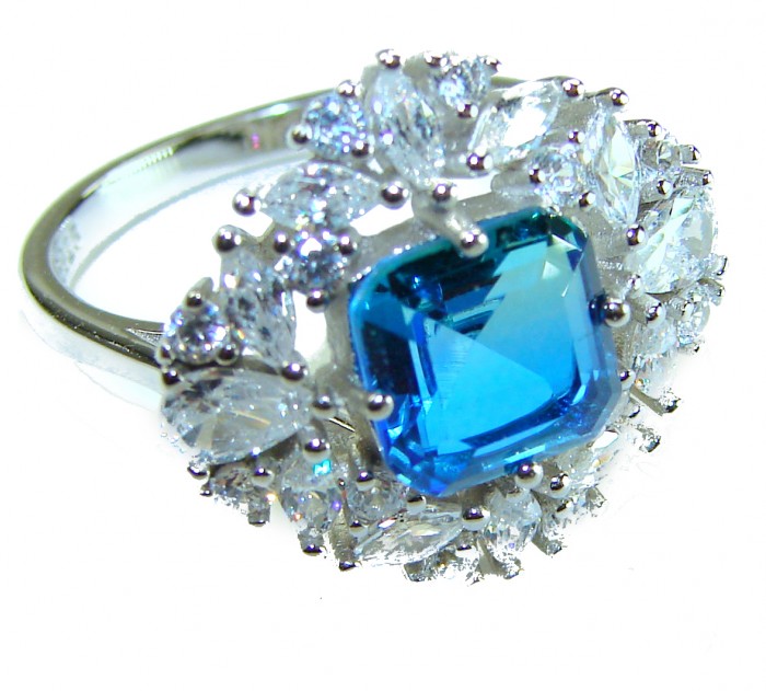 Authentic 4.5 carat Kyanite .925 Sterling Silver handcrafted Ring size 7 1/2