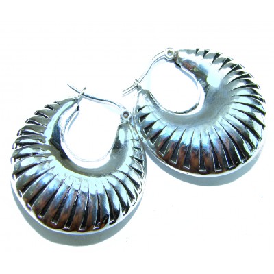 Highly Polished Fancy Modern design .925 Sterling Silver Italy made Earrings