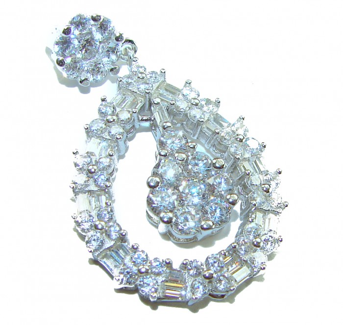Luxurious 10.5 carat White Topaz .925 Sterling Silver handcrafted pendant