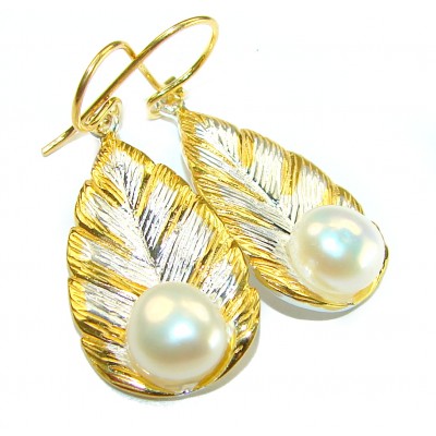 Sublime Blister Pearl 14K Gold over .925 Sterling Silver handcrafted Earrings
