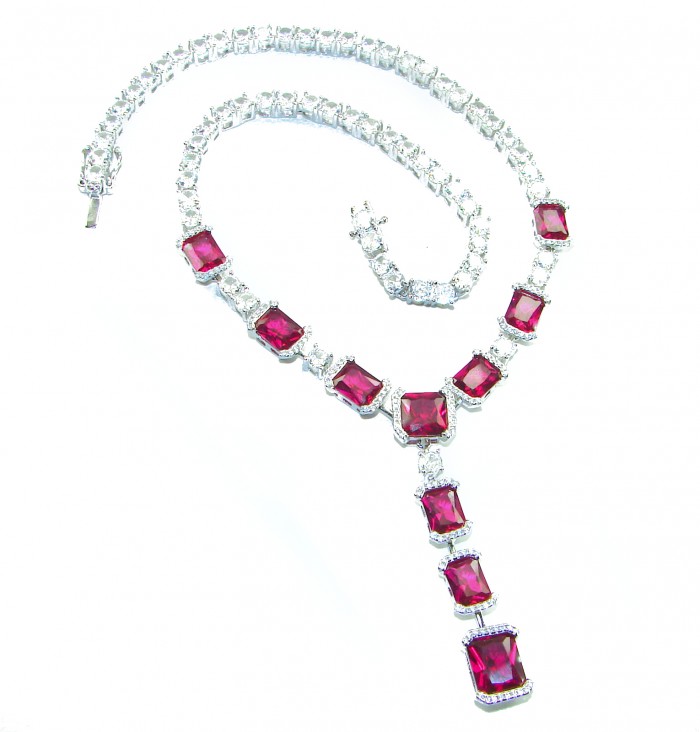 Royalty 30.2 carat Ruby .925 Sterling Silver .925 Sterling Silver Statement Necklace