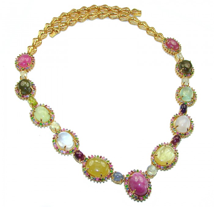 Color Me Brightly - Brazilian Watermelon Tourmaline 18K Gold over .925 Sterling Silver handmade necklace