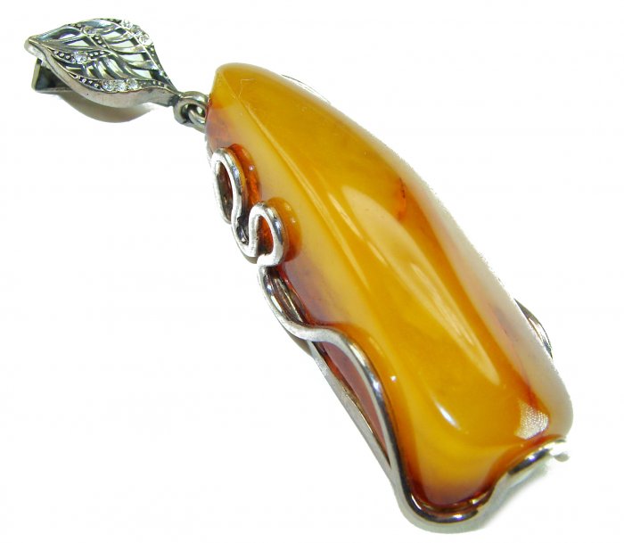 Large Prehistoric Authentic Baltic Amber .925 Sterling Silver beautifully handcrafted Pendant - video