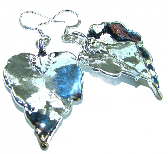 Real Japanese Maple Leaves .925 Sterling Silver and real Gold earrings