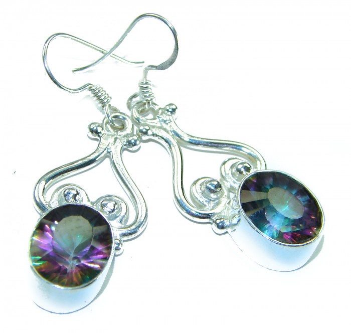 14.2 carat Mystic Topaz .925 Sterling Silver earrings