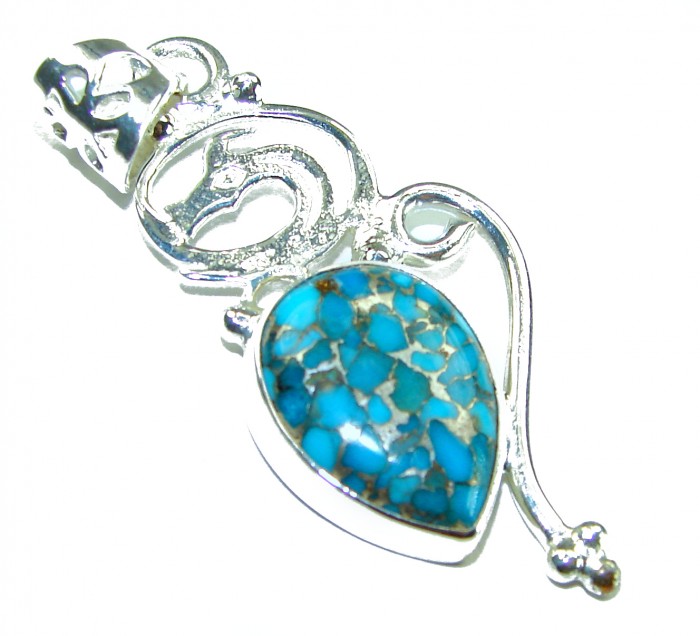 Arizona Beauty Natural Natural Turquoise .925 Sterling Silver handmade pendant