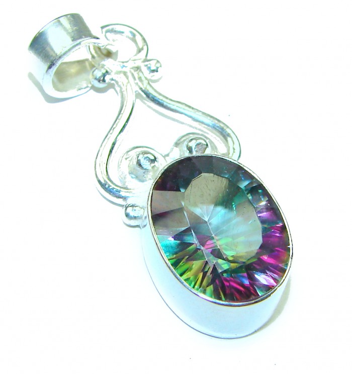 Magical Aurora Topaz .925 Sterling Silver handcrafted Pendant