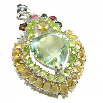 Green Ivy 25.5 carat Green Amethyst - Prasolite .925 Sterling Silver handcrafted pendant