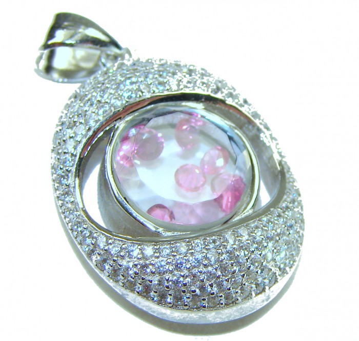 Floating Memories 10.5 carat Pink Sapphire .925 Sterling Silver Handcrafted Statement pendant
