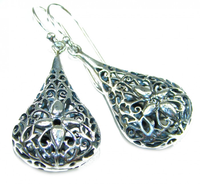 Free Spirit- bohemian Style .925 Sterling Silver handmade Bali made Oversized Earrings