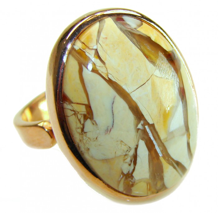 Flawless Australian Bracciated Mookaite .925 Sterling Silver Ring size 8 adjustable