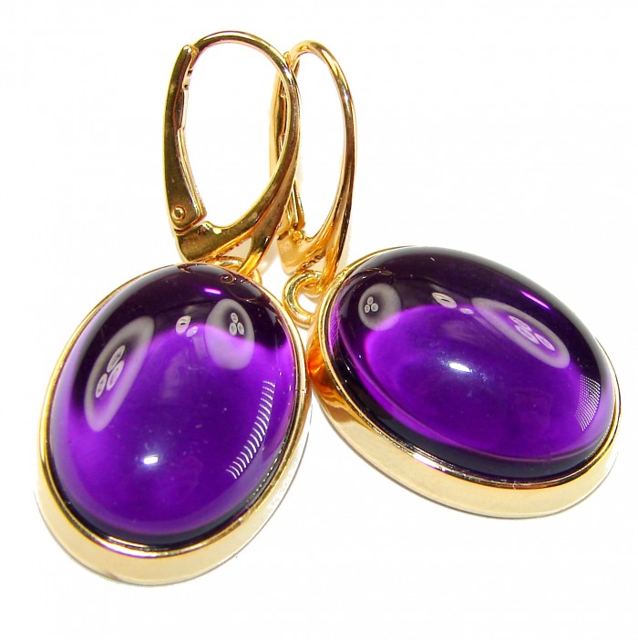 Lavender Beauty authentic 16.2 carat Amethyst 14K Gold over .925 Sterling Silver handcrafted earrings
