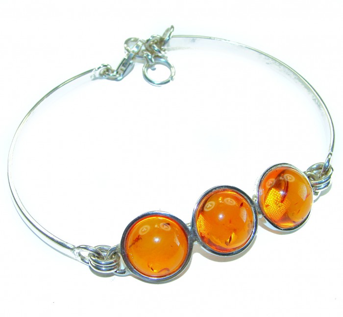 Excellent Baltic Amber .925 Sterling Silver entirely handcrafted Bracelet