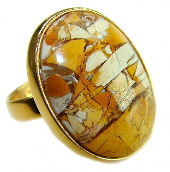 Flawless Australian Bracciated Mookaite .925 Sterling Silver Ring size 8 adjustable
