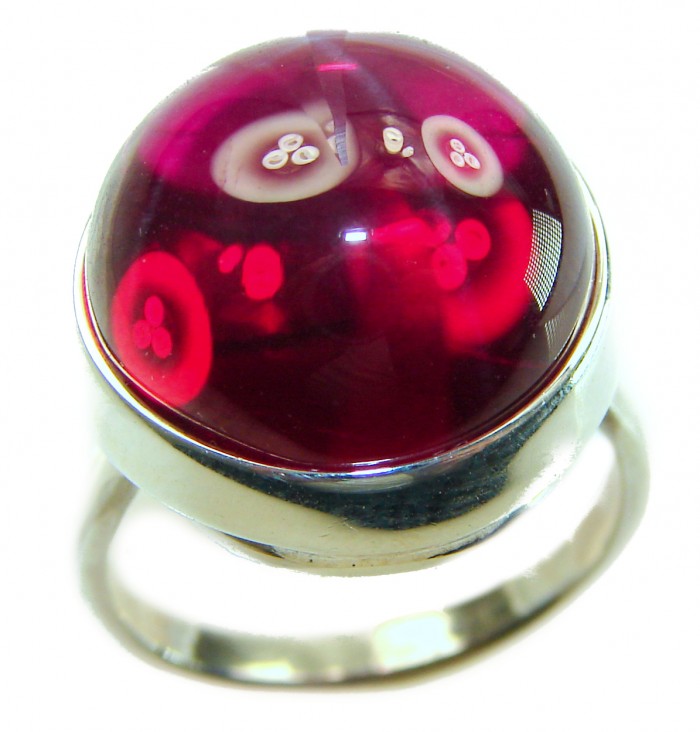 Bella Rosa Genuine 10.5 CARAT Star Ruby .925 Sterling Silver Large Statement Ring size 7 1/2