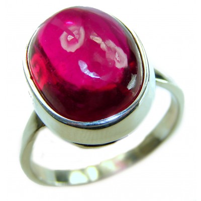 Bella Rosa Genuine 14.5 CARAT Ruby .925 Sterling Silver dipped in 18K Gold Large Statement Ring size 9