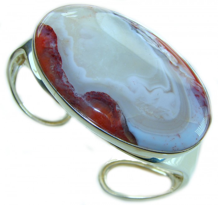 Great quality Morrisonite Jasper from Oregon .925 Sterling Silver handmade Statement Bracelet