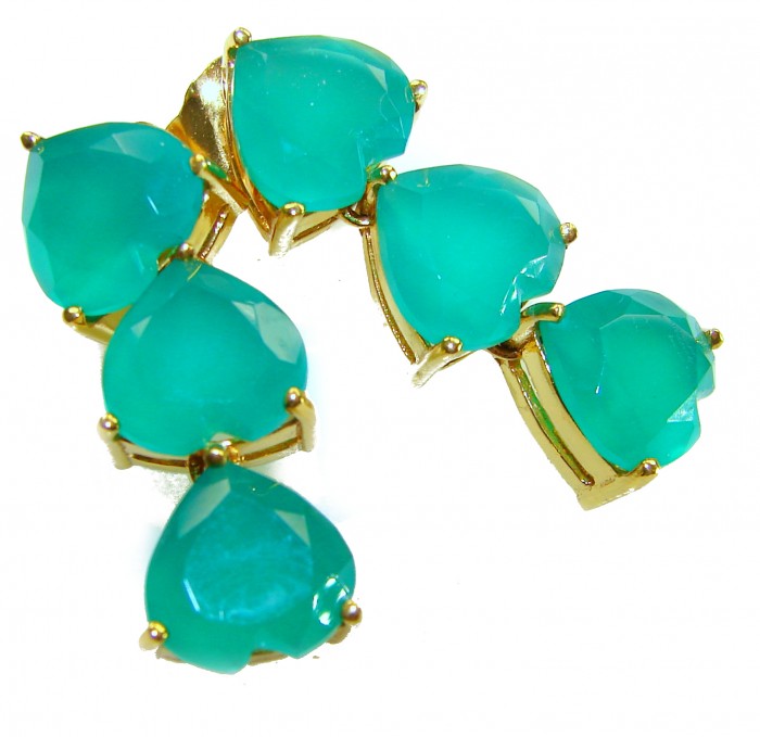 Giovanna - Authentic 21.9 carat Colombian Emerlad .925 Sterling Silver dipped in 22K Gold handcrafted earrings