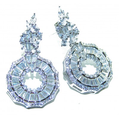 Art Deco - Luxurious natural 12.5 carat White Topaz .925 Sterling Silver Perfectly handcrafted Earrings