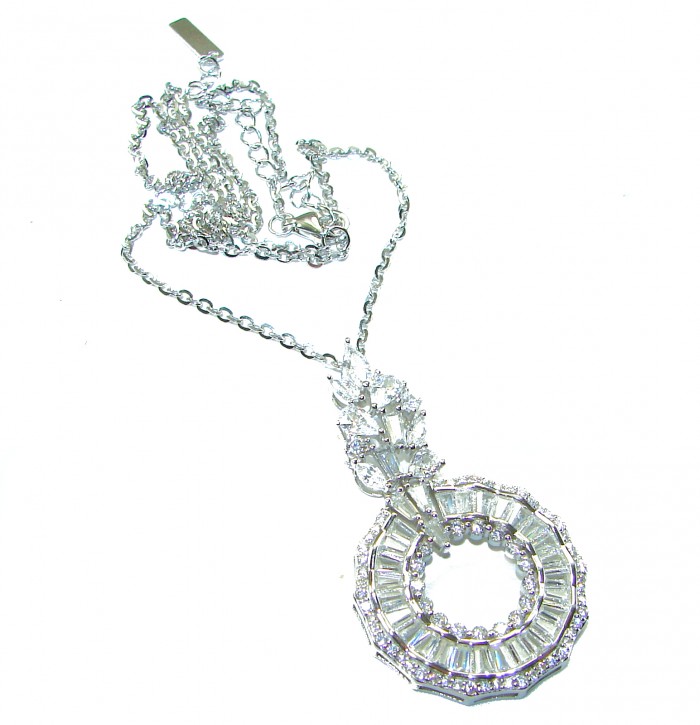 Exceptional quality - Art Deco 28.2 carat White Topaz .925 Sterling Silver handcrafted Necklace