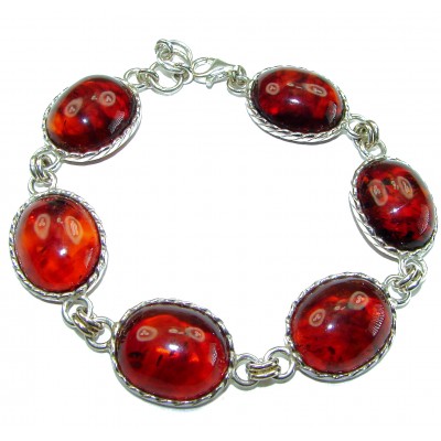 Excellent quality Baltic Amber .925 Sterling Silver entirely handcrafted Bracelet