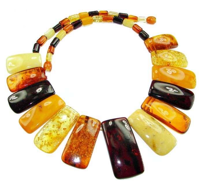 Dazzling - Rare!- vintage Style- natural Baltic Amber .925 Sterling Silver handcrafted necklace - video
