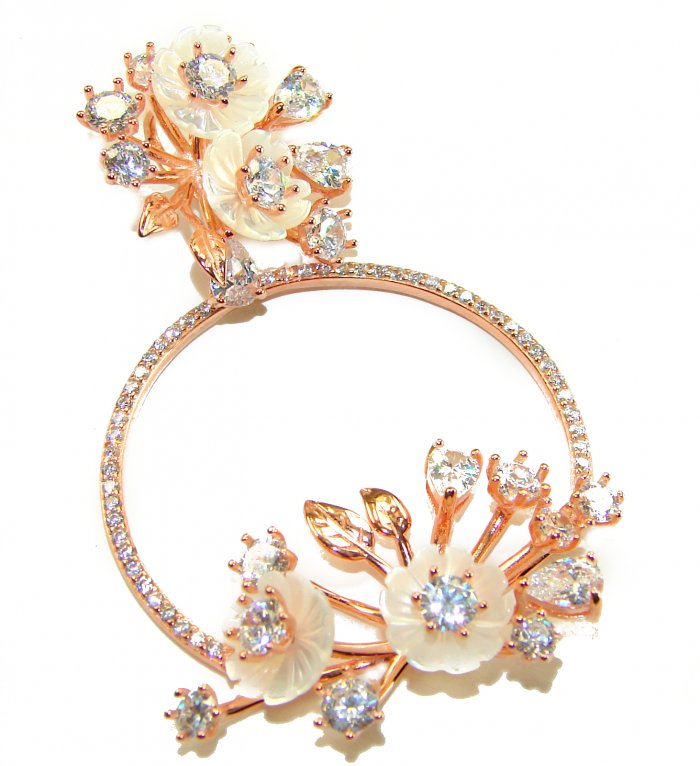 White Garden 15.5 carat White Topaz .925 Sterling Silver dipped in Rose Gold handcrafted pendant - video