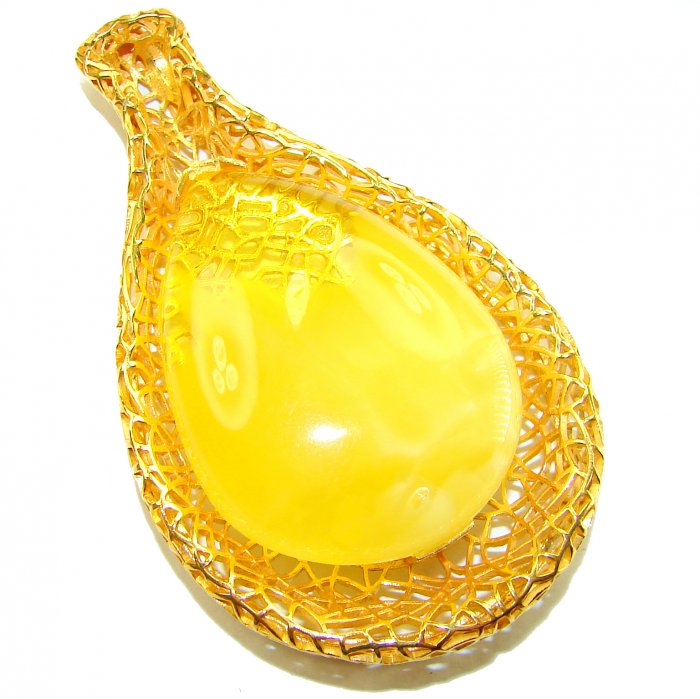 Tiffany Prehistoric Authentic Buttescotch Baltic Amber 22K Gold over .925 Sterling Silver beautifully handcrafted Pendant - video