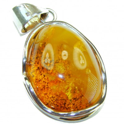 Prehistoric Authentic Baltic Amber .925 Sterling Silver beautifully handcrafted Pendant