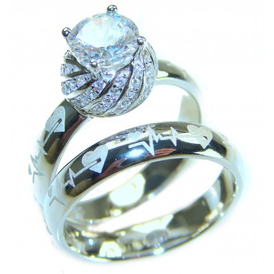 Spectacular 5.9 carat White Topaz Emerald .925 Sterling Silver stack up ring size 7 1/2